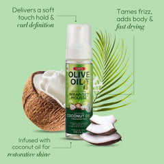 ORS Mousse Hydratation Panthenol: cheveux hydratés et nourris.