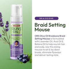 ORS Mousse: texture légère assurant un coiffage facile des tresses.