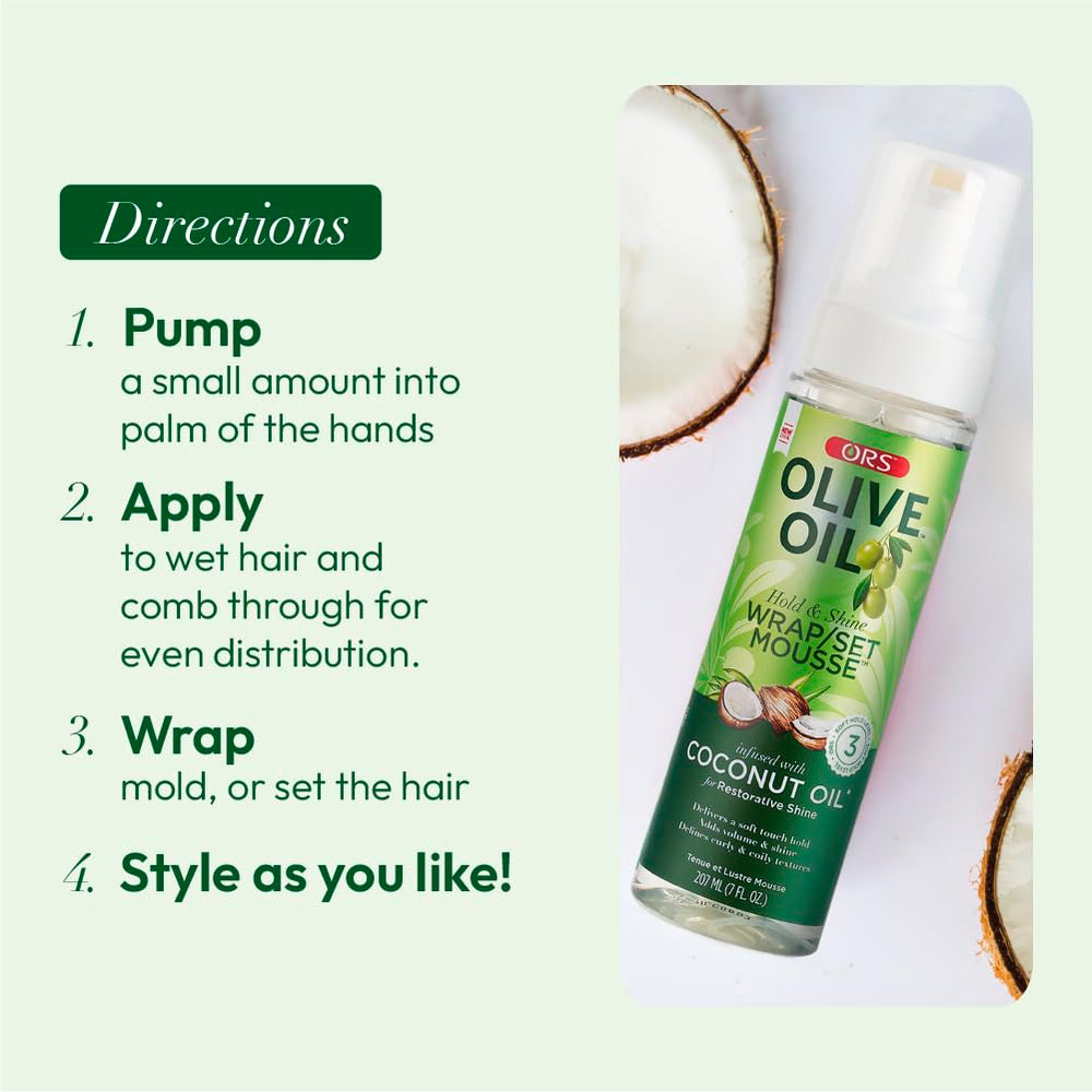 ORS Mousse Wrap Definition Brillante: définition des wraps avec brillance.
