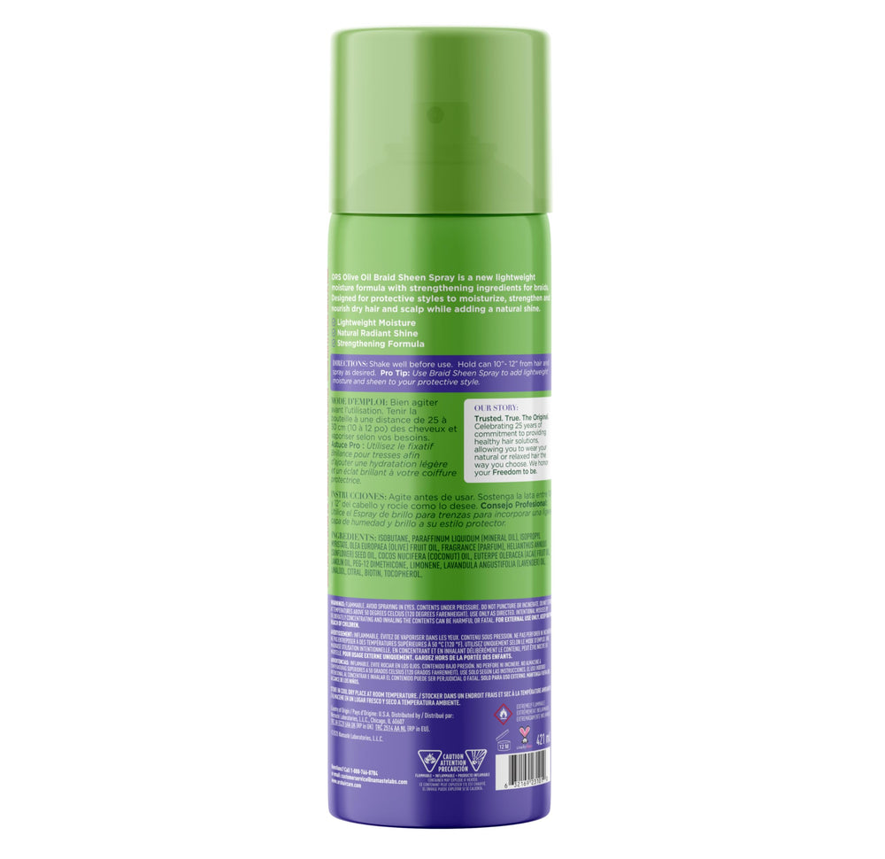 ORS Olive Oil Braidzone application-sur-tresses, répartition facile pour un éclat naturel