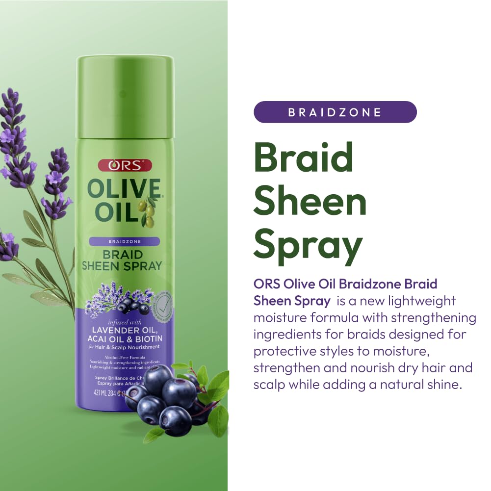 ORS Olive Oil Braidzone cheveux-sec, apaise le cuir chevelu et atténue la sécheresse