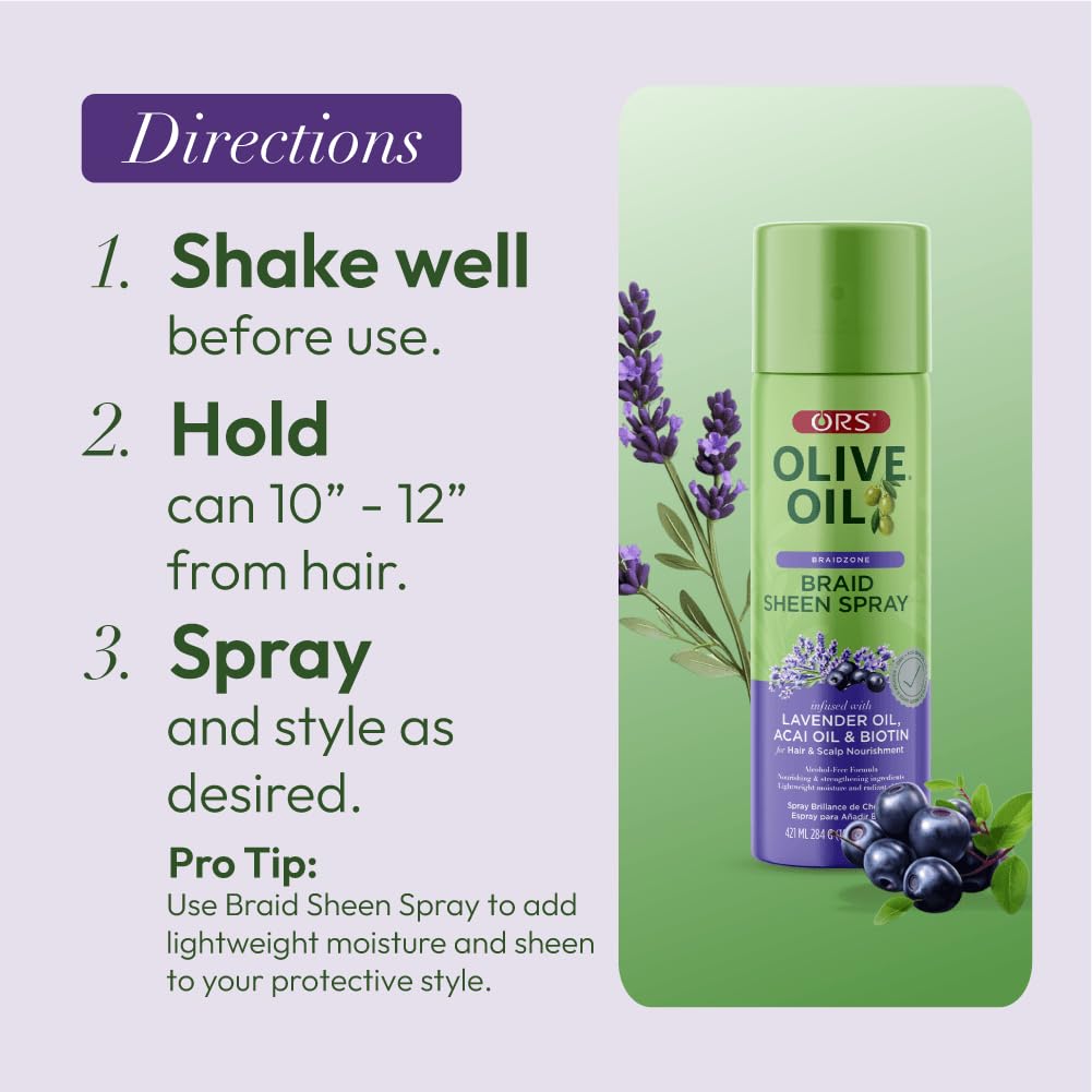 ORS Olive Oil Braidzone cuir-chevelu-nourri, massage léger pour confort quotidien