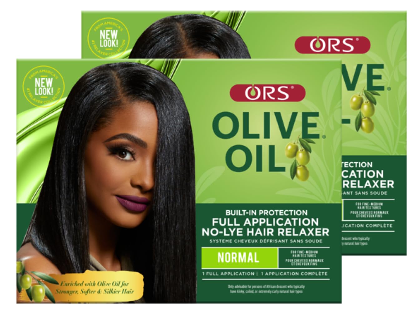 ORS Olive Oil Built-In Protection relaxer bottle moisturizes for smoother hair