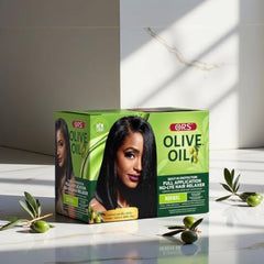 ORS Olive Oil closeup texture highlights rich moisturizers for manageability