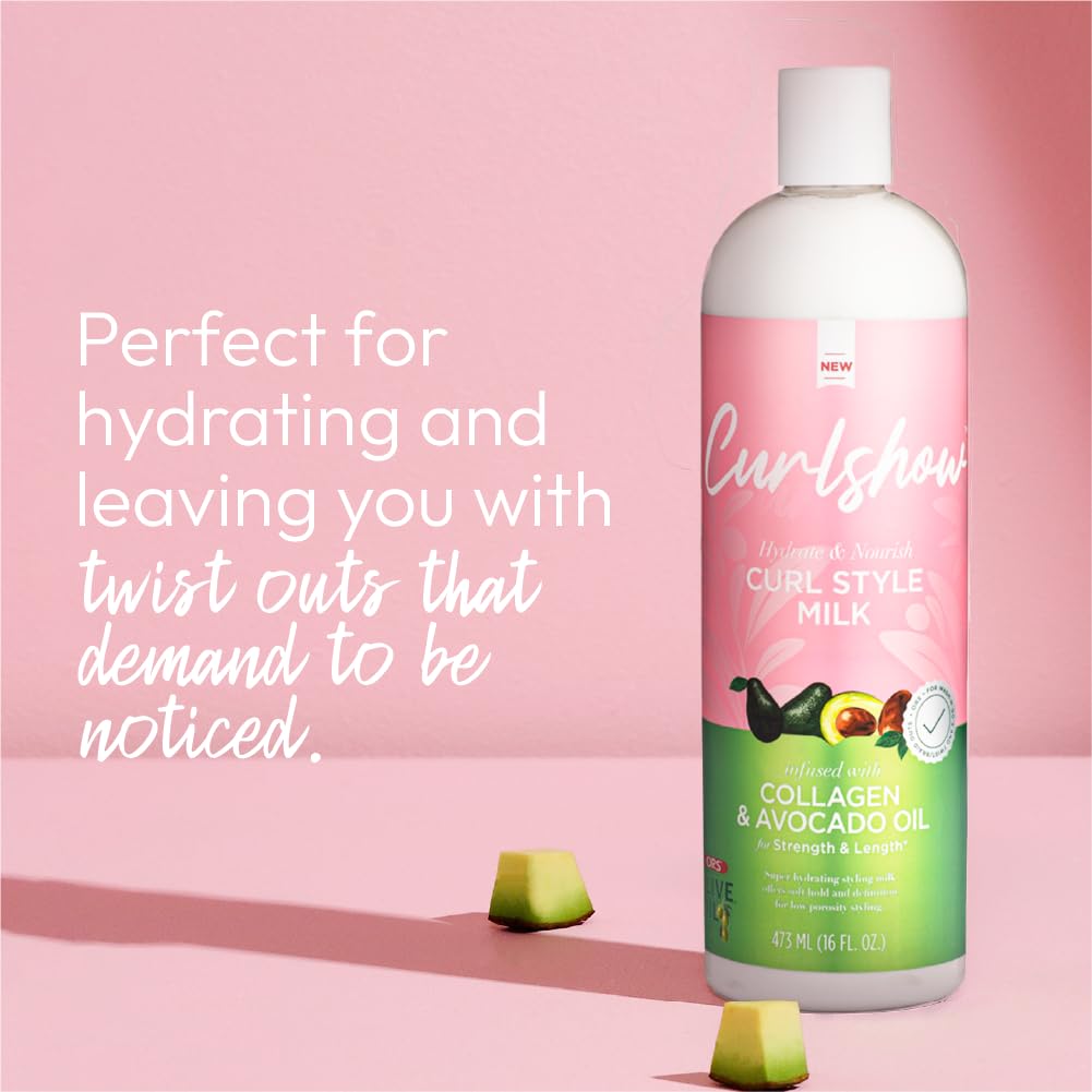 ORS Olive Oil Curlshow – ingrédients clés: collagène et avocat pour les boucles.