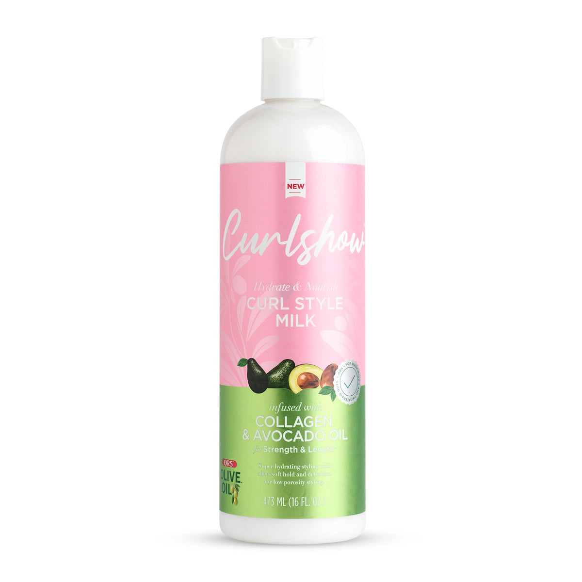 ORS Olive Oil Curlshow – bouteille montrant un soin léger et nourrissant.