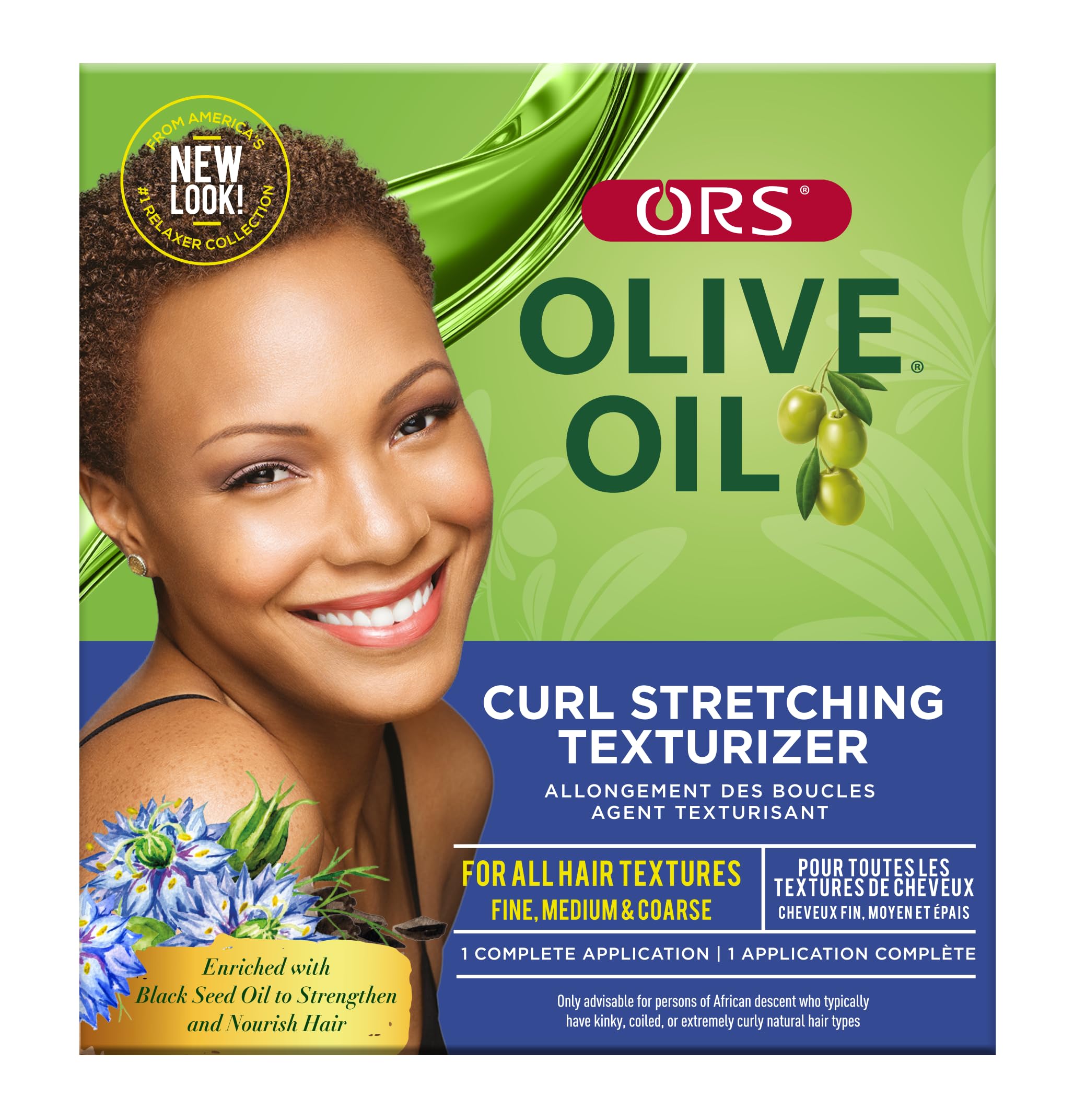 Flacon ORS huile d'olive pour l'étirement des boucles et l'hydratation.