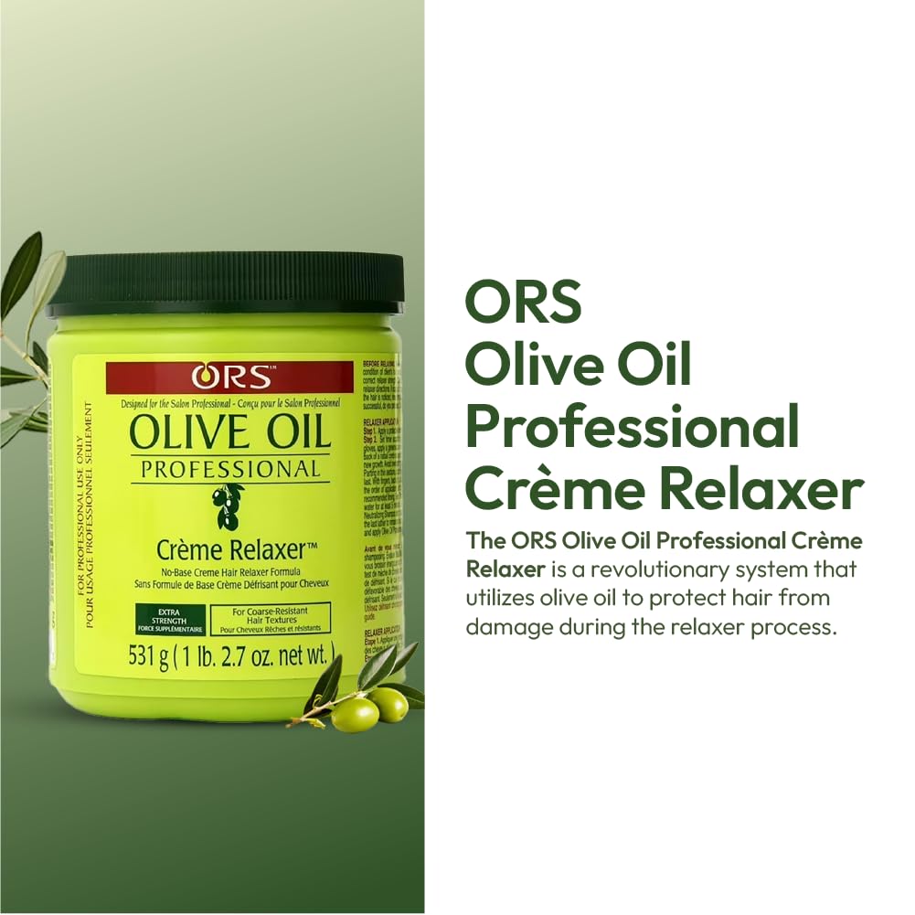 ORS Olive Oil Relaxer demonstrates manageable hair after treatment, reducing frizz