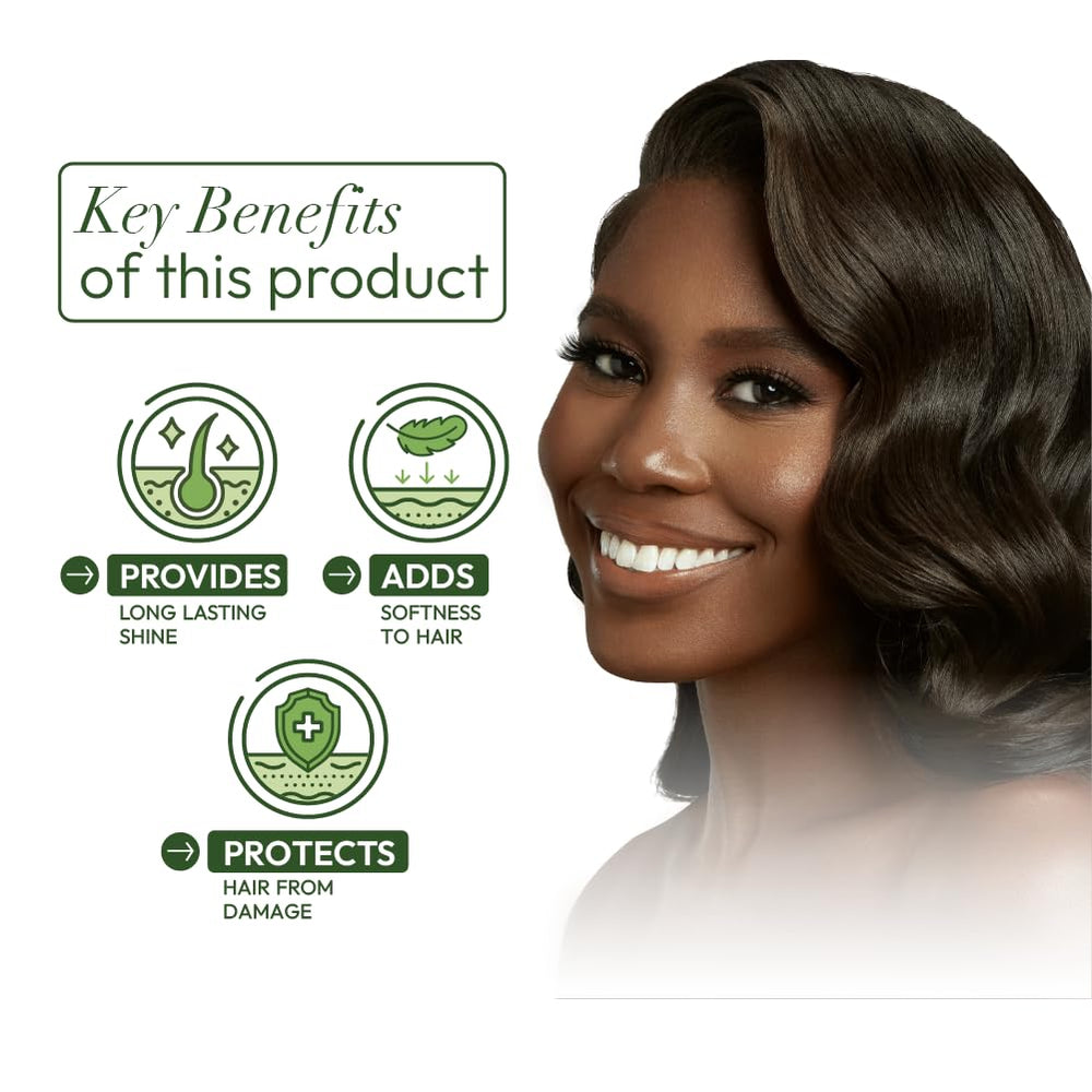 ORS Olive Oil Relaxer shine finish image shows long-lasting gloss