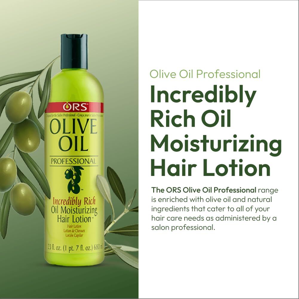 ORS Olive Oil Professional Rich Oil Moisturizing Hair Lotion balances moisture in hair