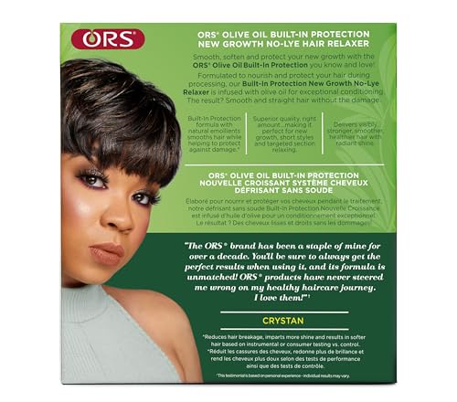 ORS Relaxateur applique-zone sur cheveux, image montrant la retouche ciblée pour nouvelle croissance.