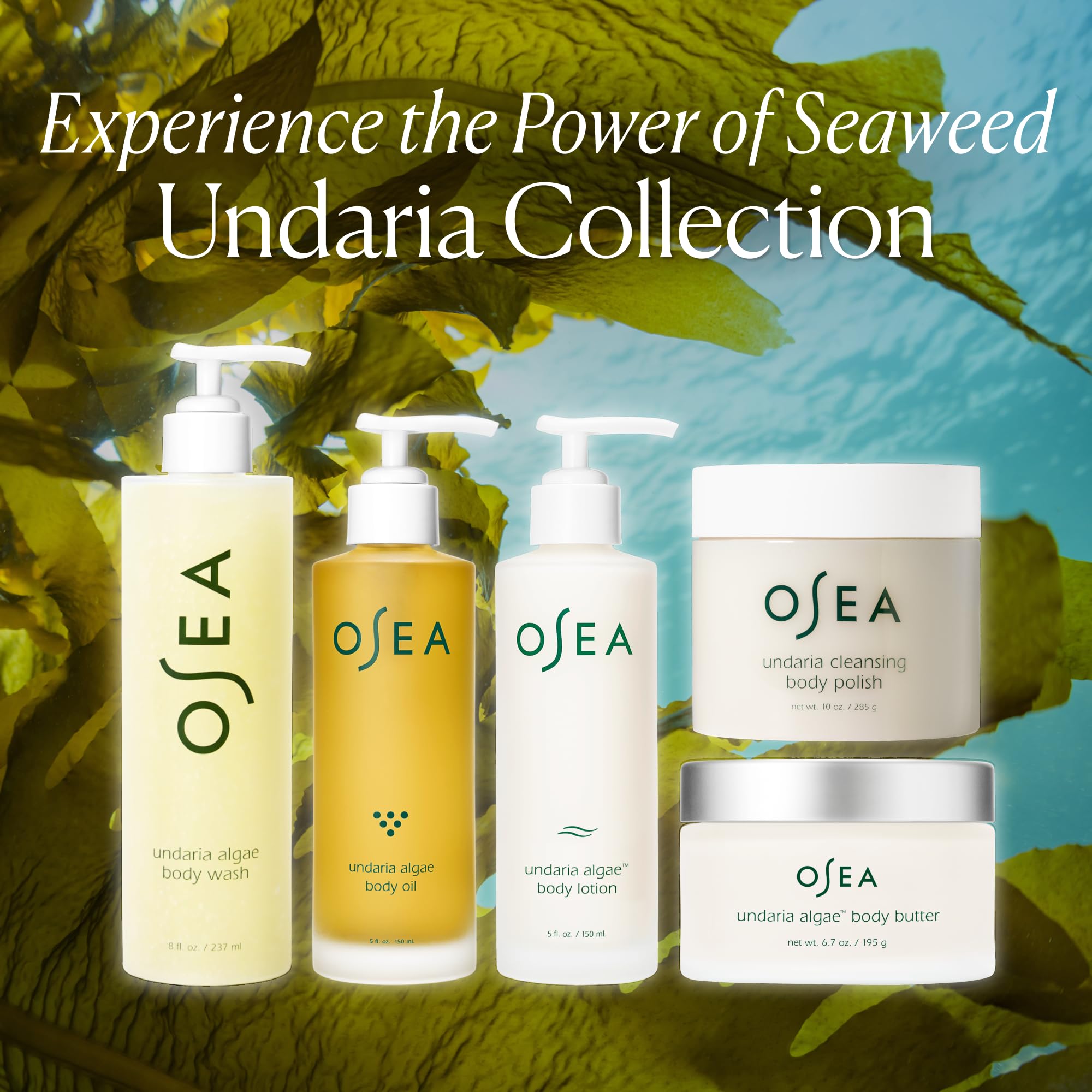 Flacon clair OSEA Undaria sans parfum et design épuré.