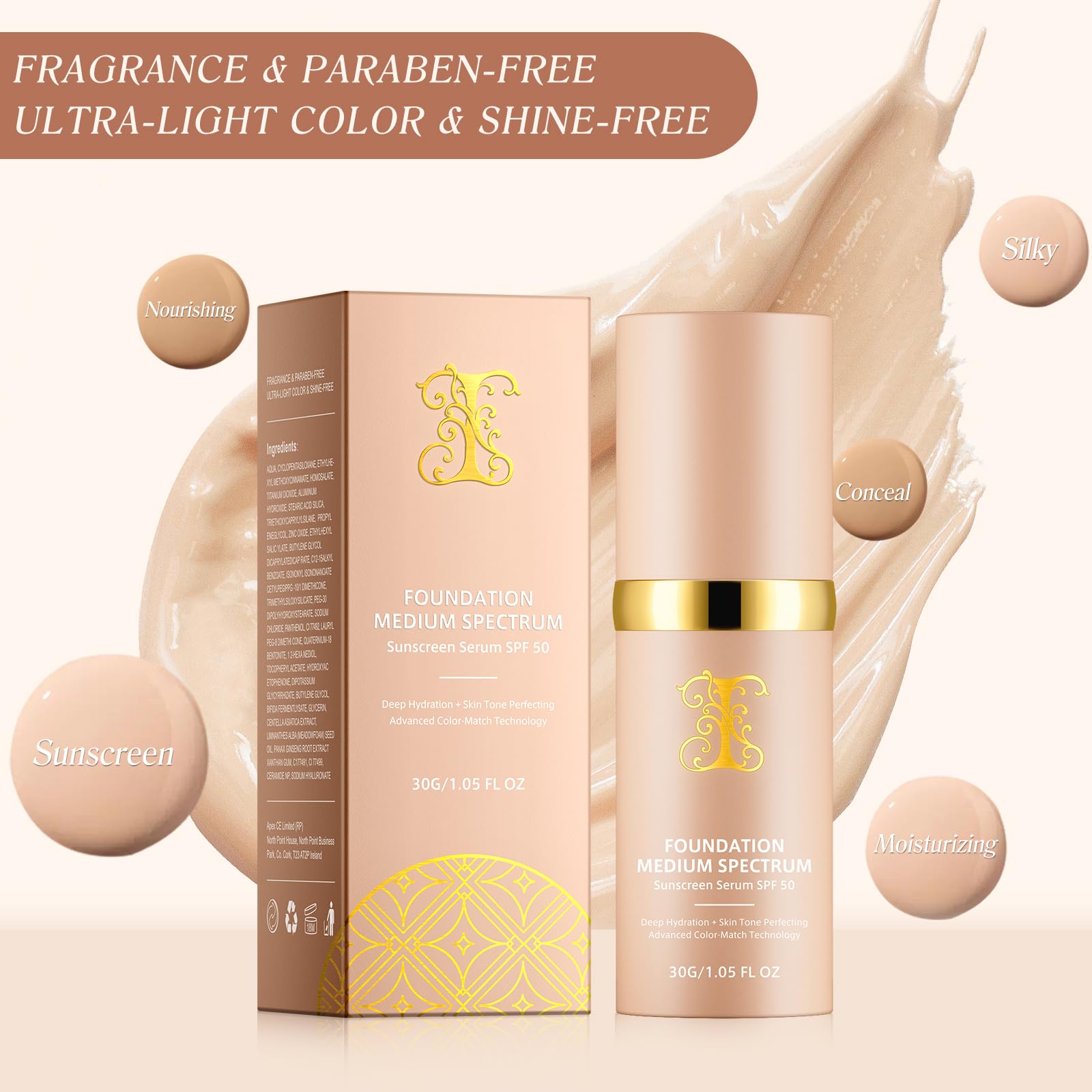 O.SECERT Foundation – fini lumineux et effet peau parfaite.
