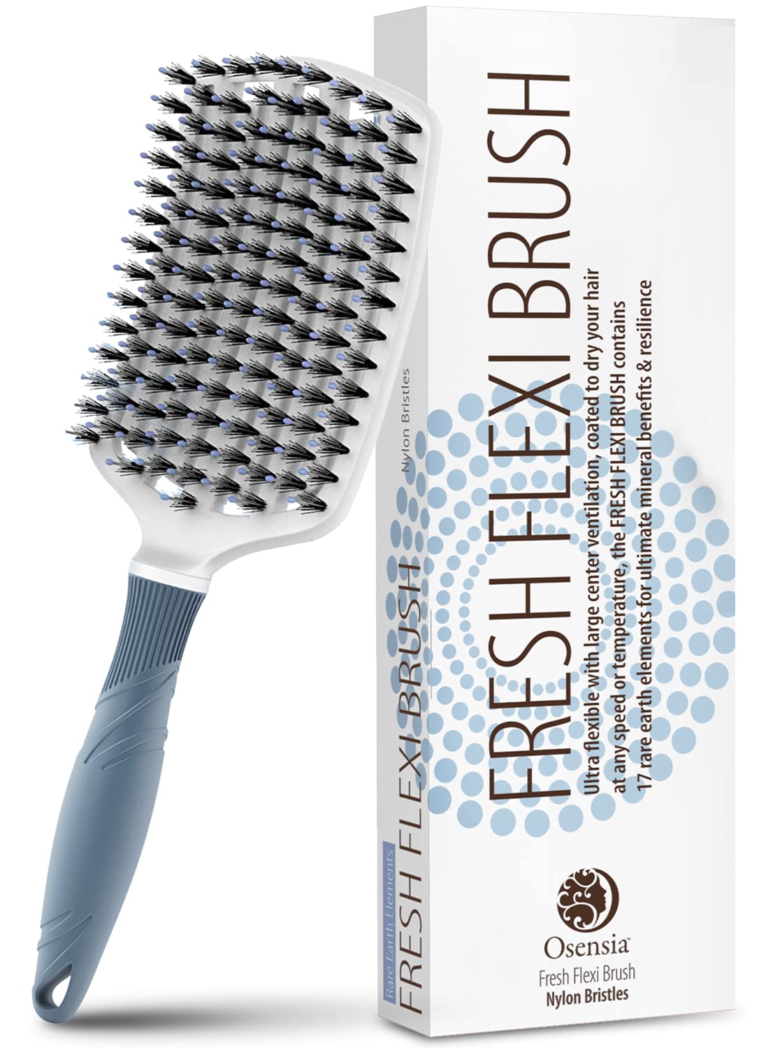 Osensia brosse detanglante, poignée ergonomique, démêlage rapide et doux pour cheveux.