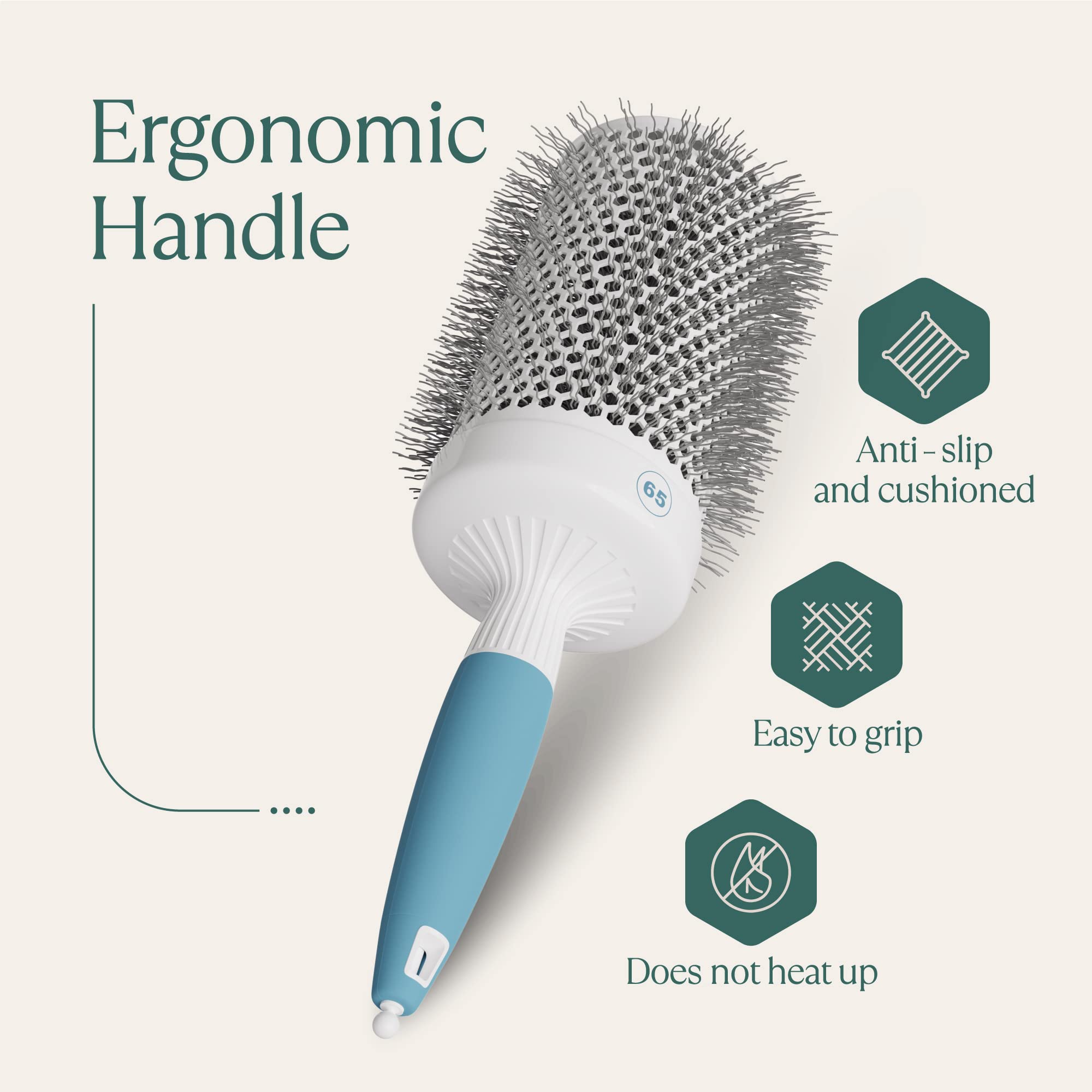 Osensia brosse ronde barillet extra-large 2 5 pouces volume maximal