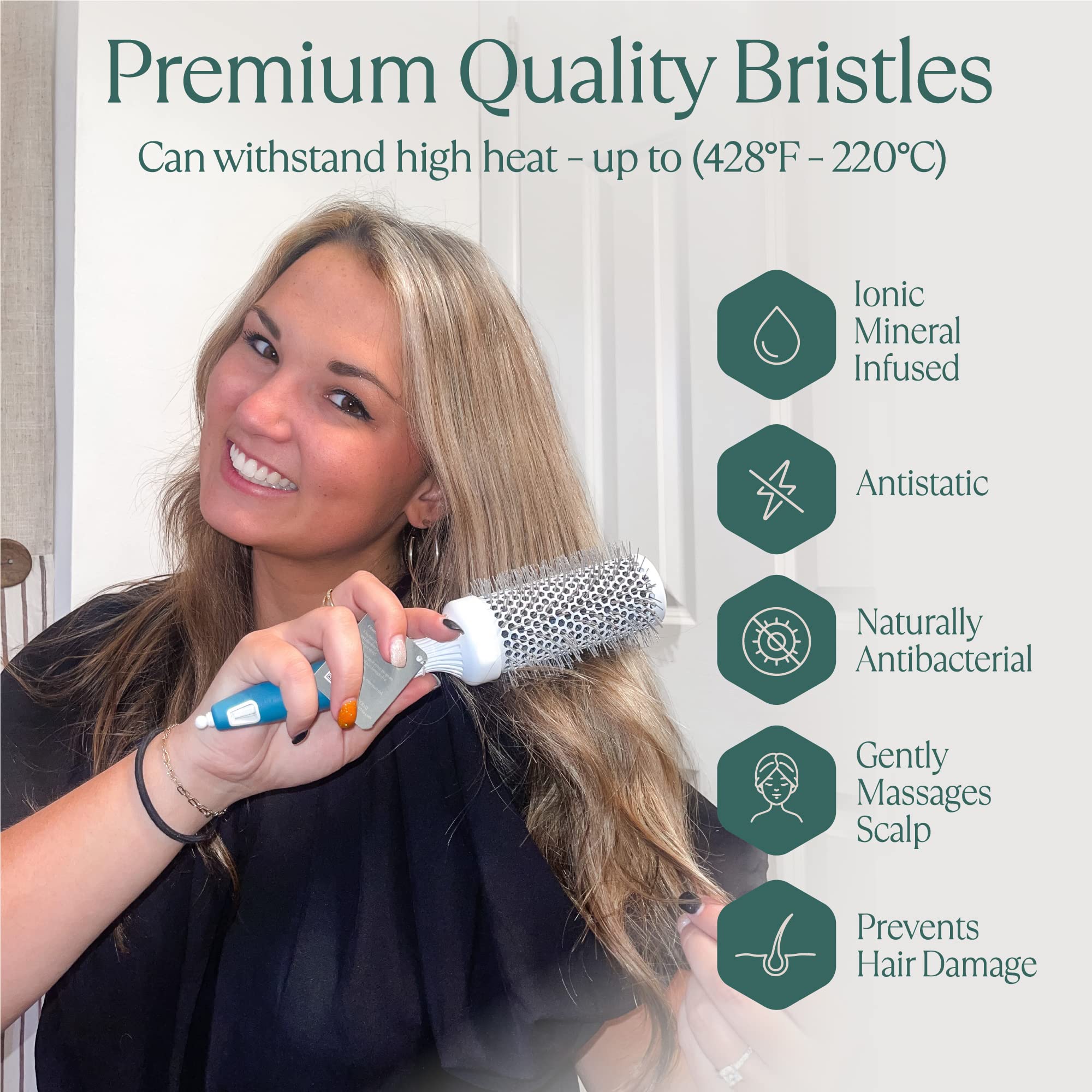 Brosse Osensia séchage 2 pouces – grandes ondulations et fini lisse.