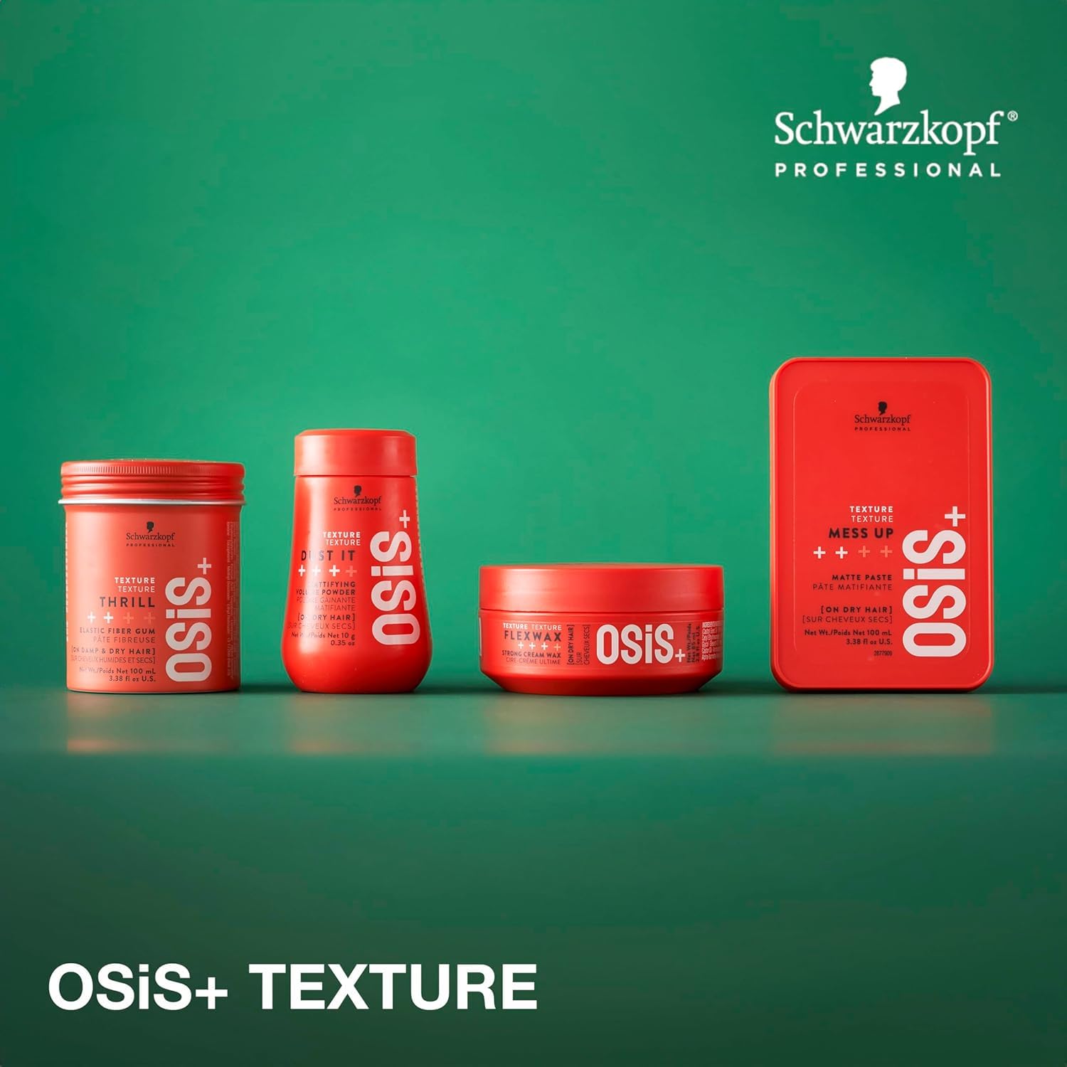 OSiS+ Dust It transforme la texture en tenue adaptée aux looks texturisés.