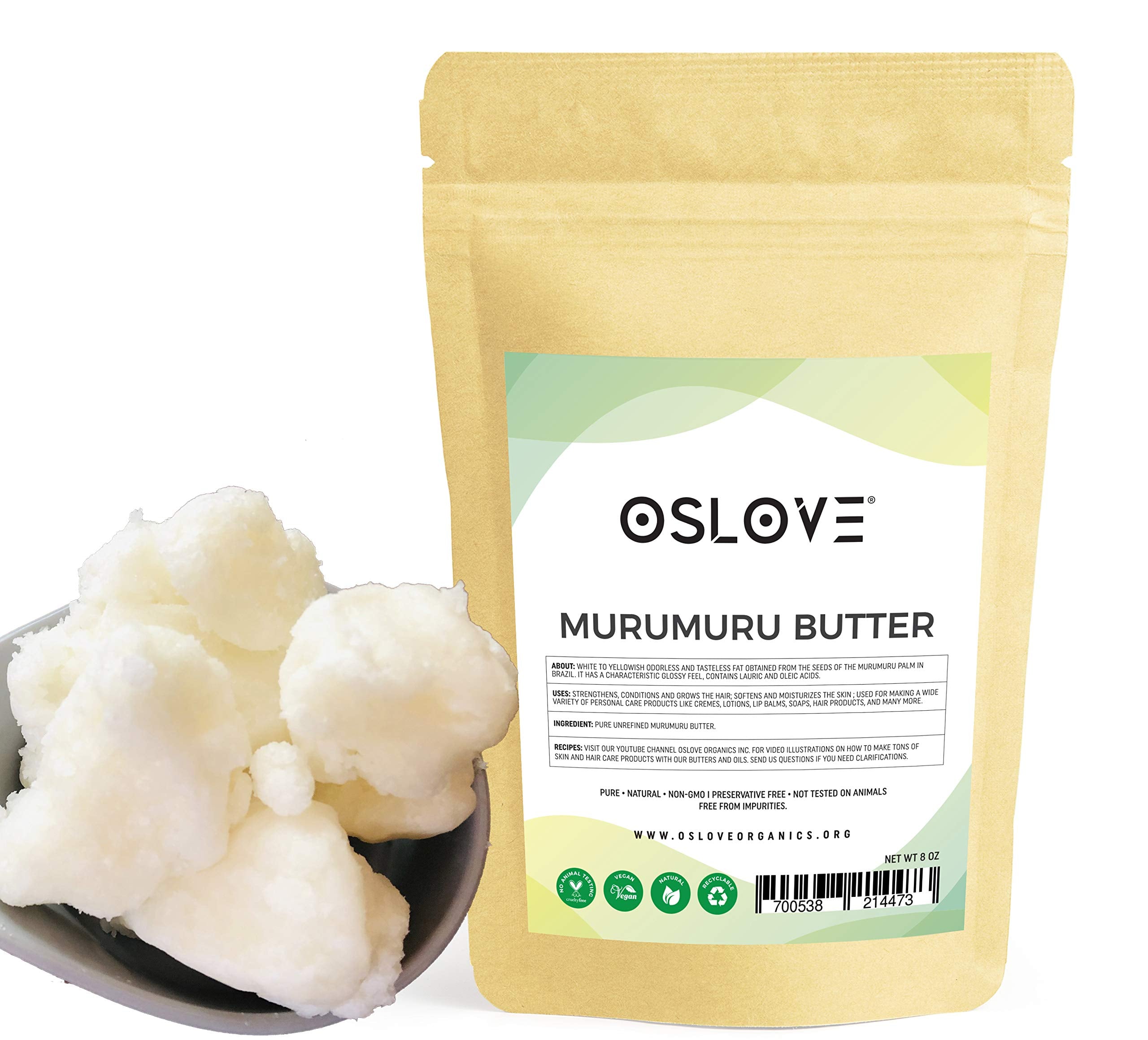 Beurre Murumuru Oslove Organics, riche en acide oléique pour nourrir la peau.