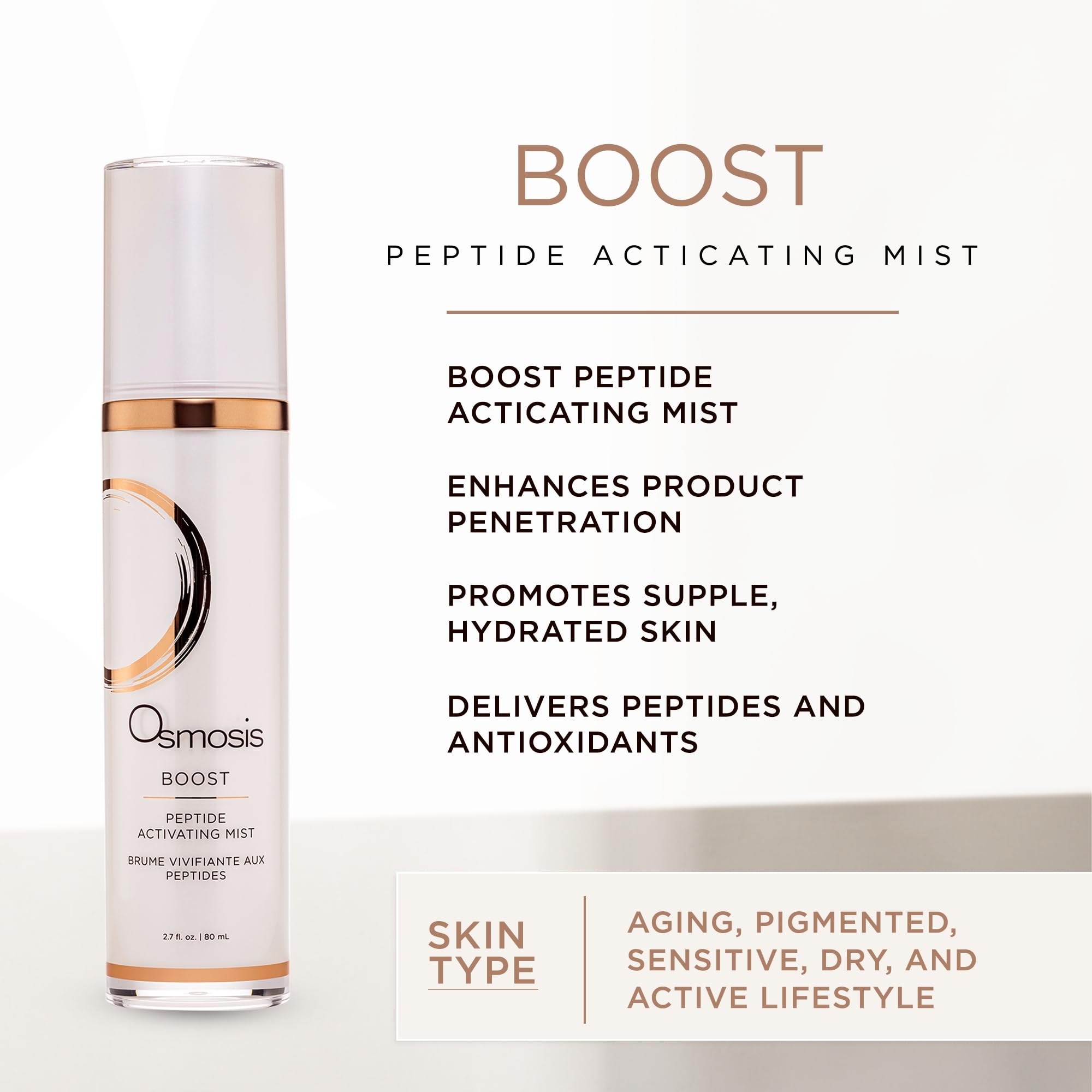 OSMOSIS BOOST bouteille 80ml acide hyaluronique confort immédiat et hydratation durable