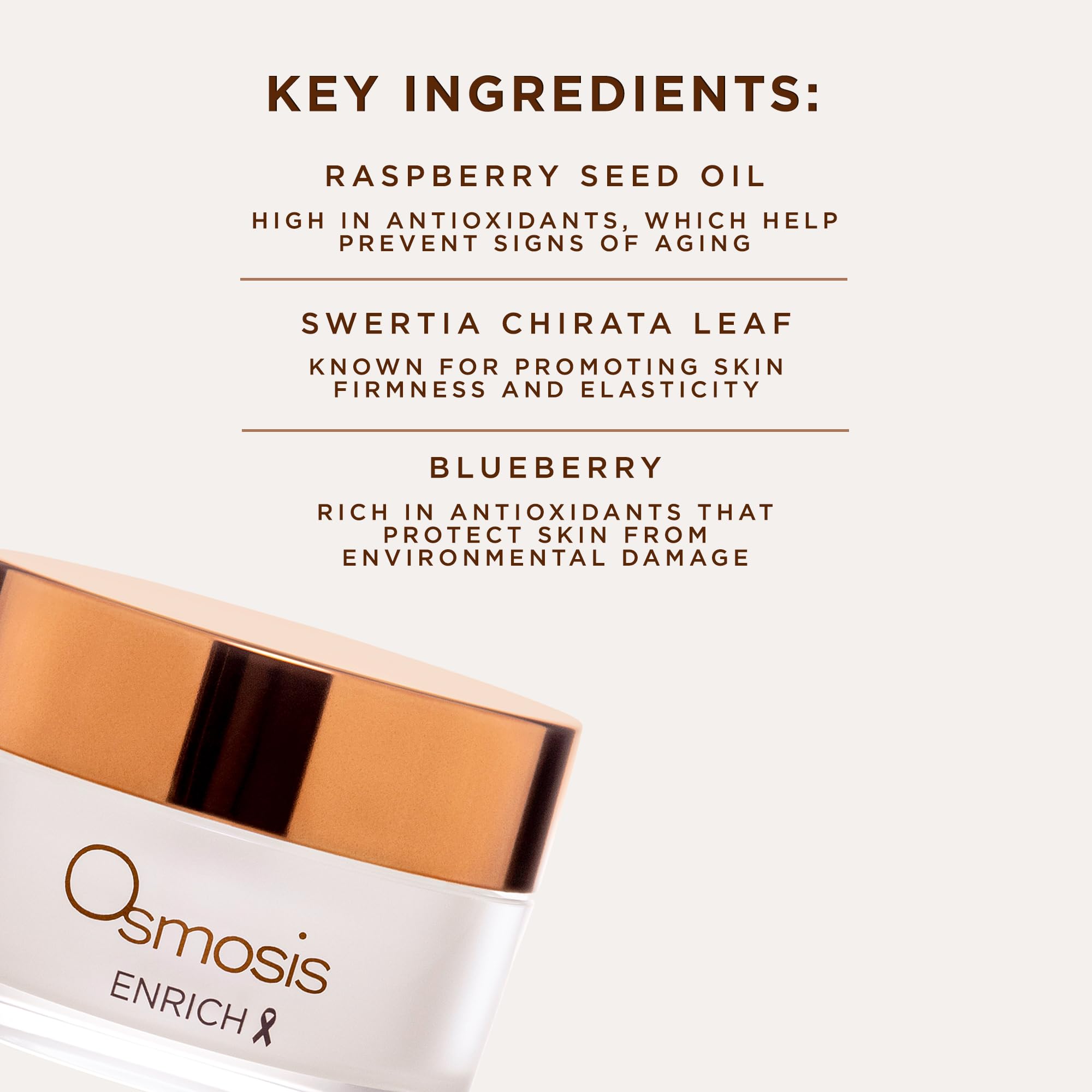 OSMOSIS ENRICH détails ingrédients chirata et huiles de fruits