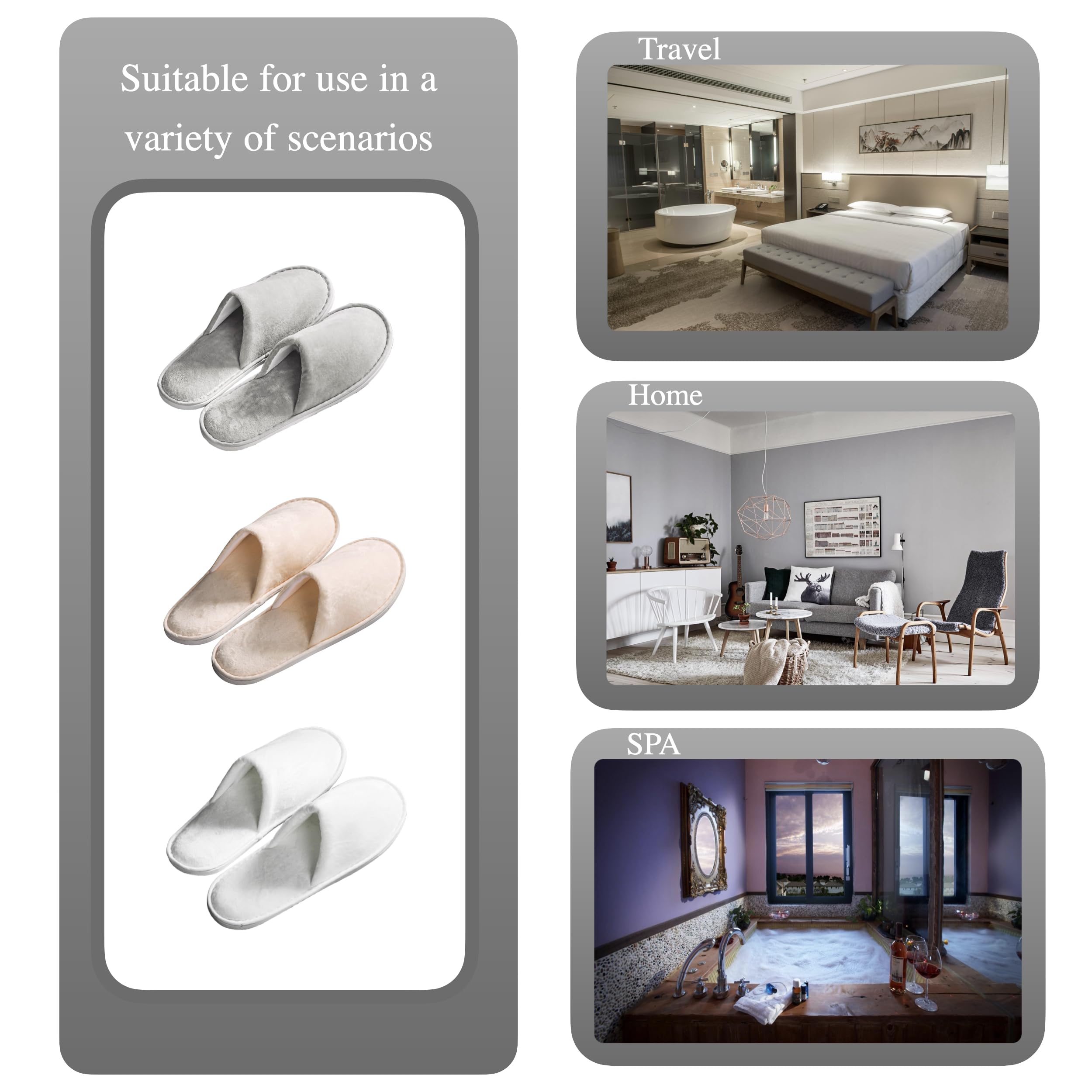 OSTADARRA chaussons spa pour voyages, hygiéniques et faciles à stocker.