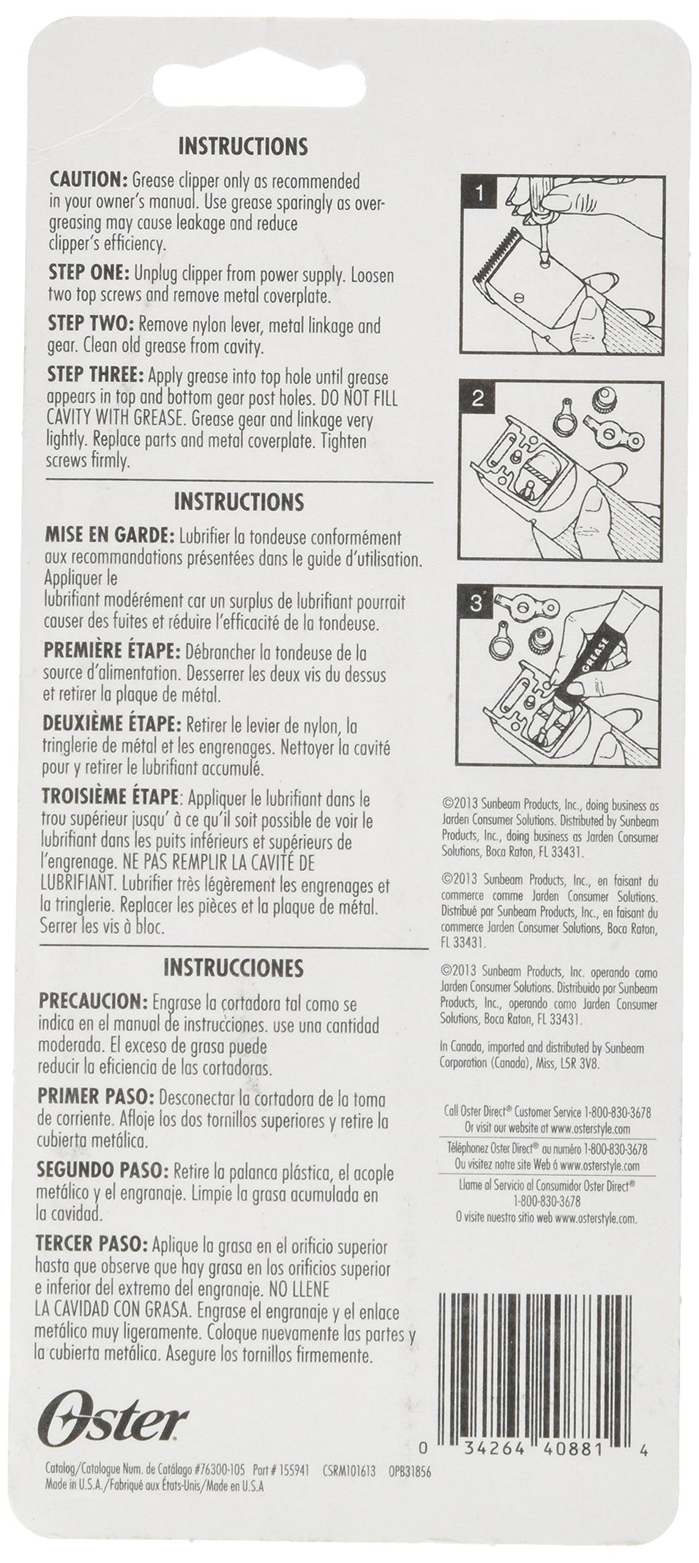 Application sur lame Oster Gear Lube, refroidit les lames et réduit le frottement