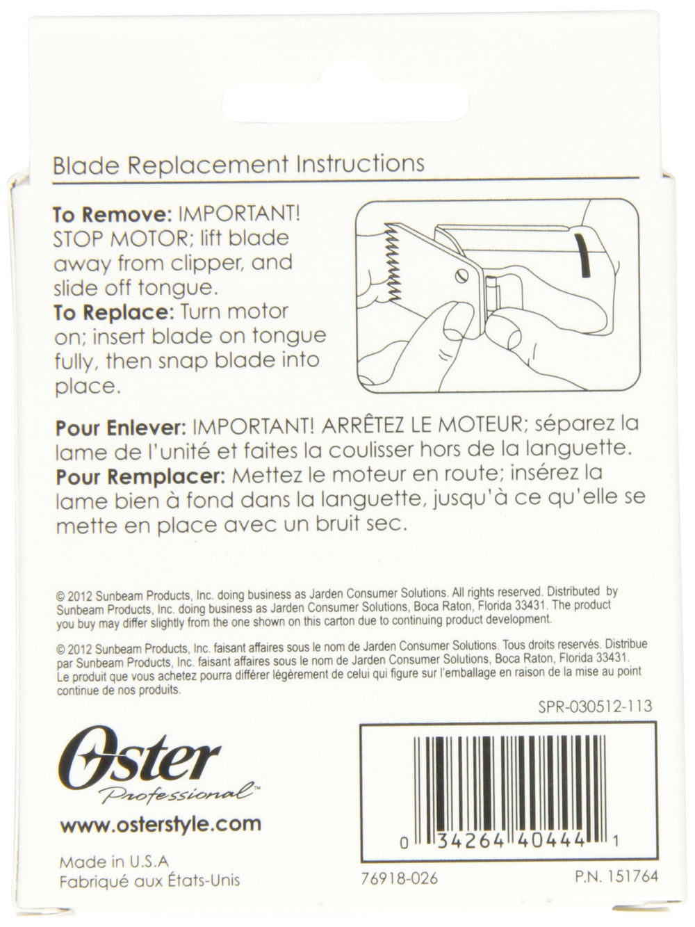 Lame Oster 000-050mm en utilisation professionnelle pour des résultats constants.