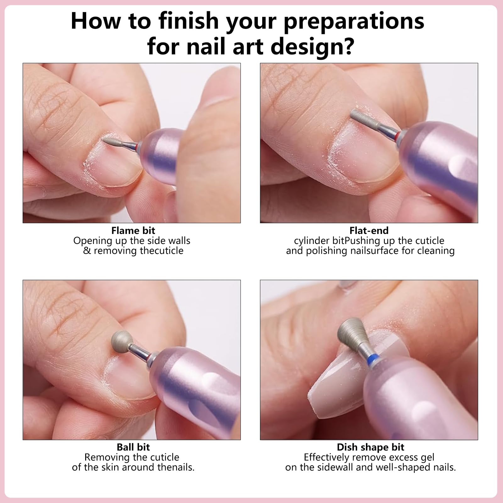 OTAMCO bit diamant compatible avec foreuse d'ongles, utilisation polyvalente.
