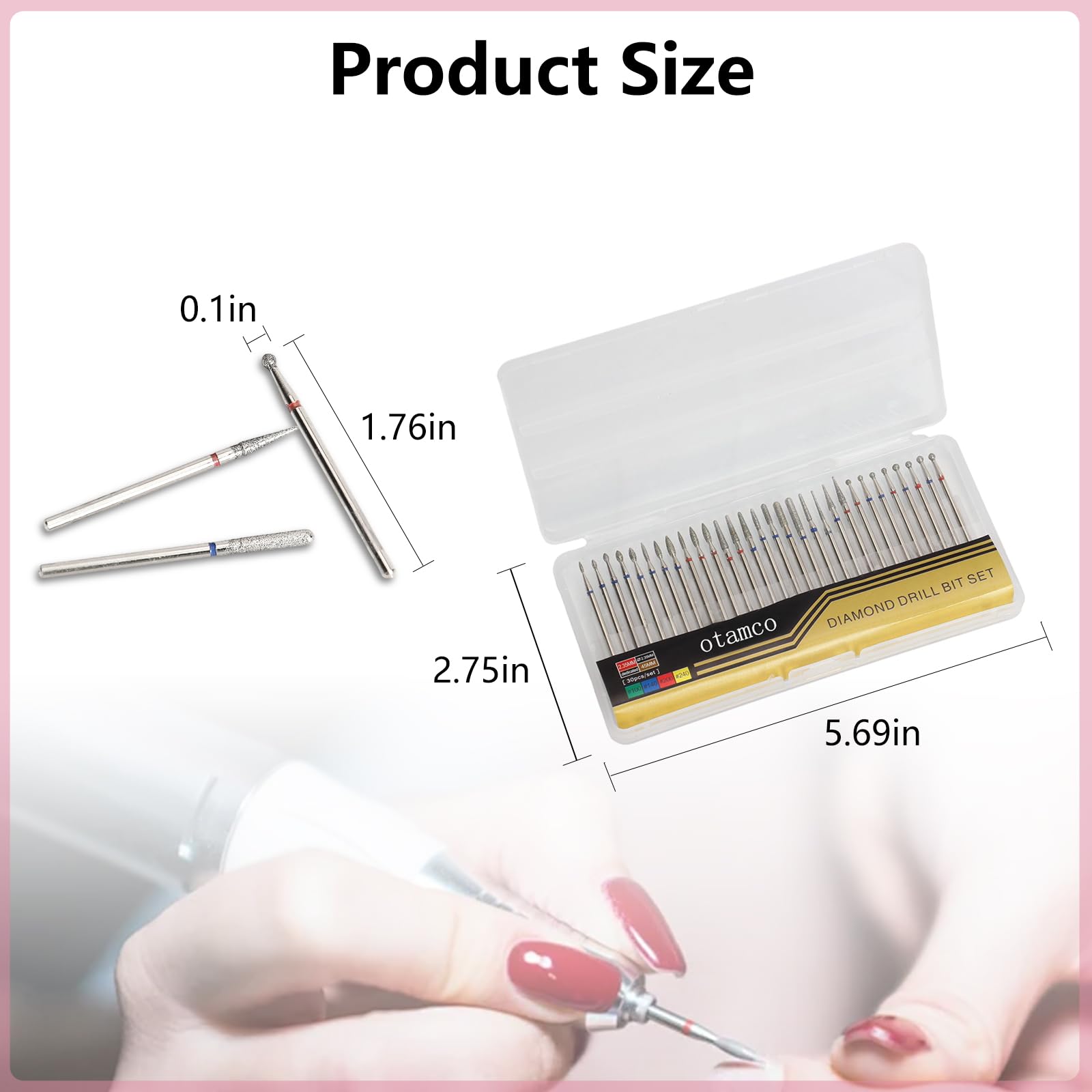 OTAMCO bit diamant lissage pour l'ongle, préparation idéale avant la pose.