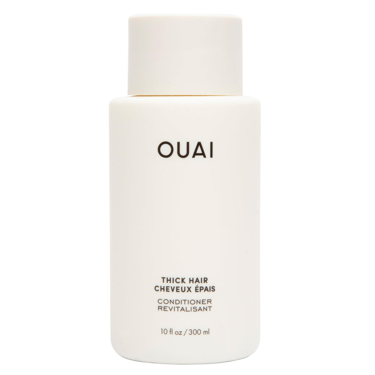 OUAI après-shampooing épais en bouteille, hydratation pour cheveux secs.