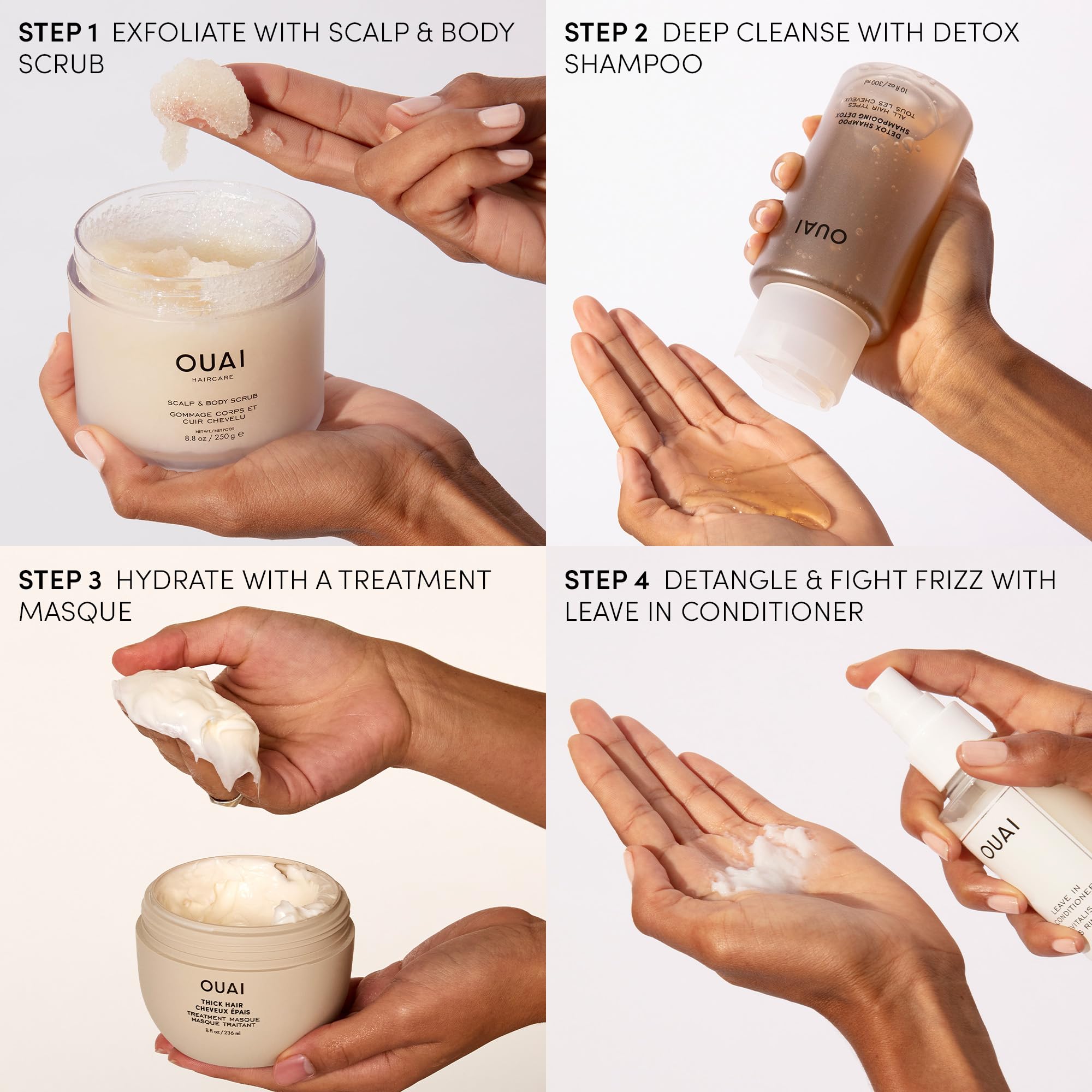 Après utilisation OUAI, cheveux brillants et sensations de douceur retrouvée.