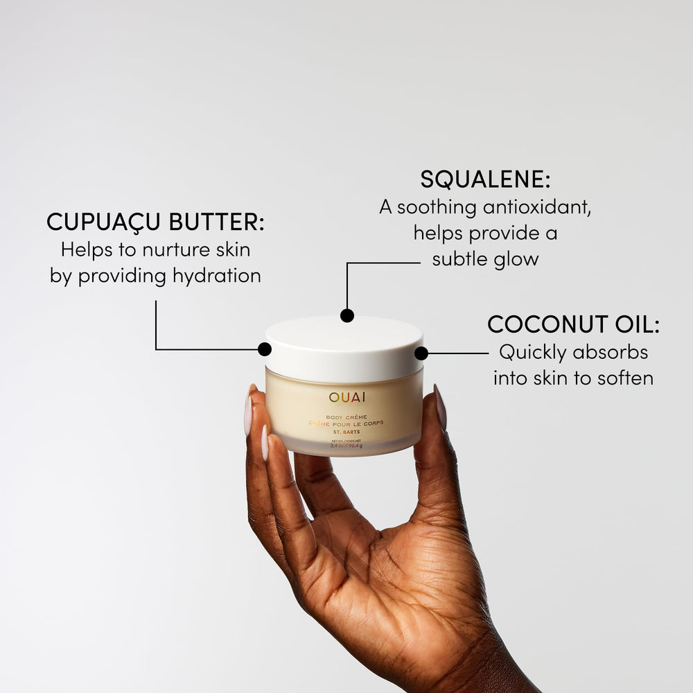 OUAI Body Crème St. Barts - application sur la peau et absorption rapide