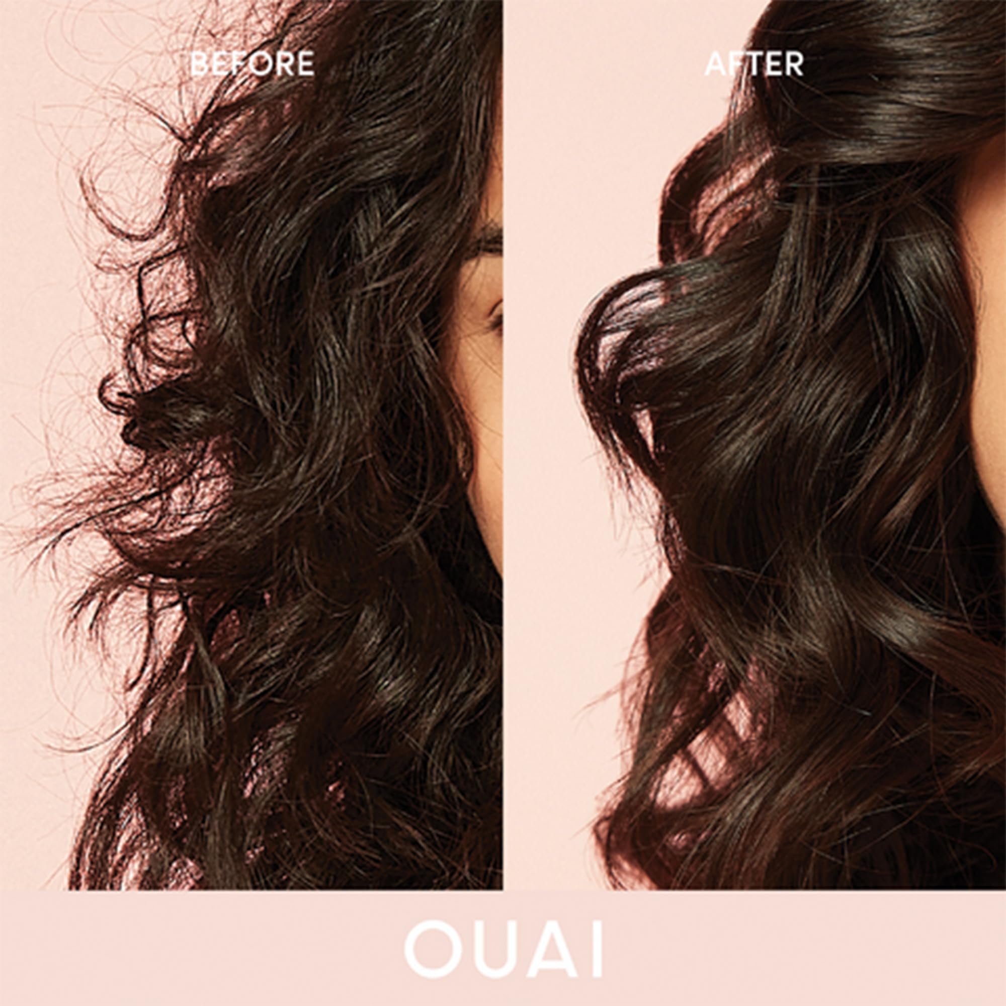 Aperçu cheveux après lavage avec OUAI pour coiffage facilité.