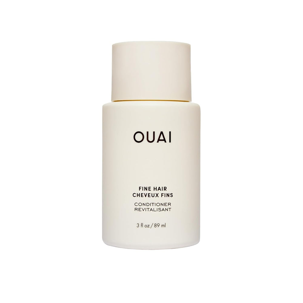 OUAI conditionneur pour cheveux fins en format voyage, soin léger et volumisant.