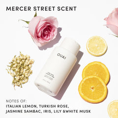 OUAI Conditionneur fins cheveux, texture crème veloutée idéale pour nourrir.