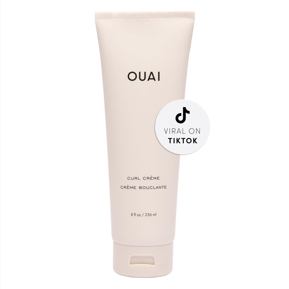 OUAI Curl Cream – bouteille montrée pour une définition nette des boucles et brillance naturelle.