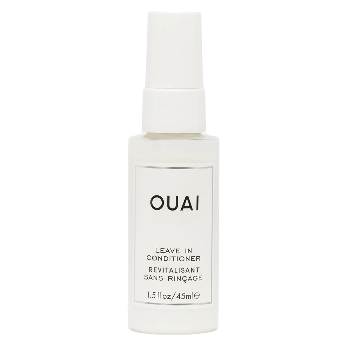OUAI démelant spray bouteille démontrant démêlage rapide et facile