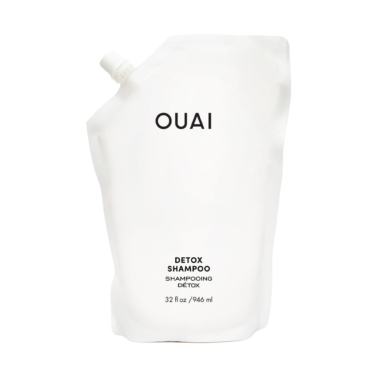 OUAI Detox Shampoo recharge : bouteille prête à clarifier les cheveux et éliminer les résidus.