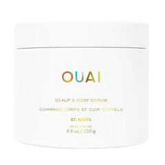 OUAI gommage cuir chevelu et corps : exfolie en douceur et revitalise la peau.