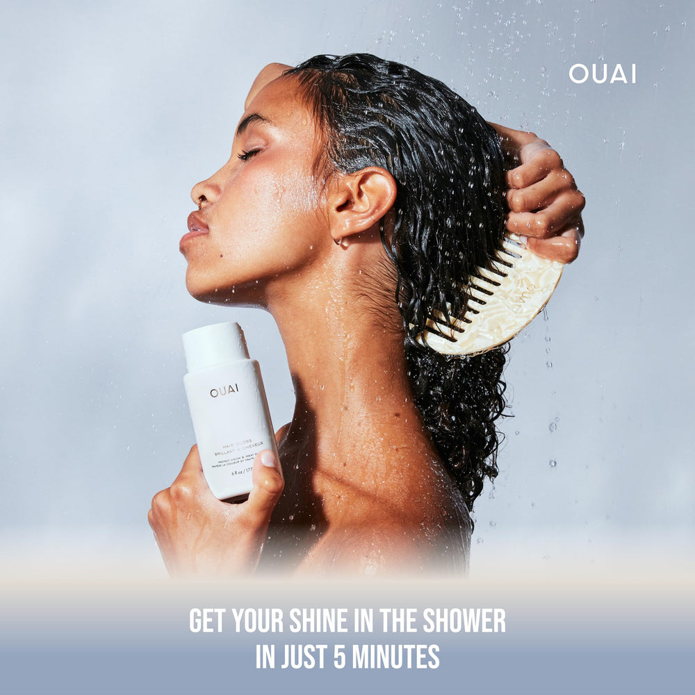 OUAI Hair Gloss – Routine rapide sans sulfates ni parabènes pour facilité.