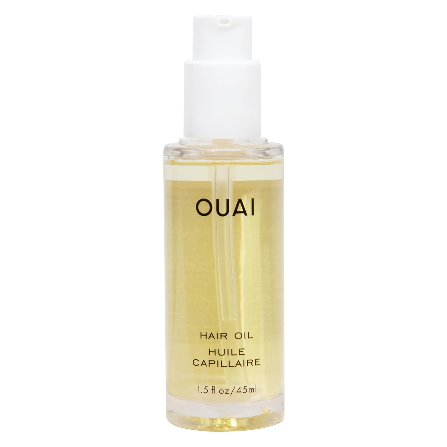 OUAI huile-cheveux bouteille-gloss pour une brillance éclatante.