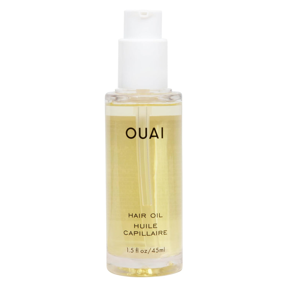 OUAI huile-cheveux bouteille-gloss pour une brillance éclatante.
