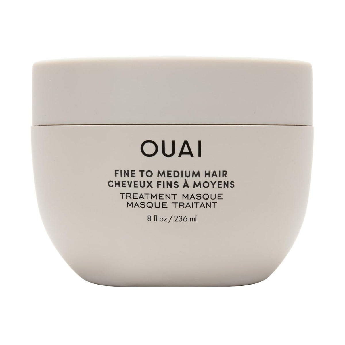 Masque OUAI cheveux hydratant – bouteille présentée, offre une hydratation rapide et durable.