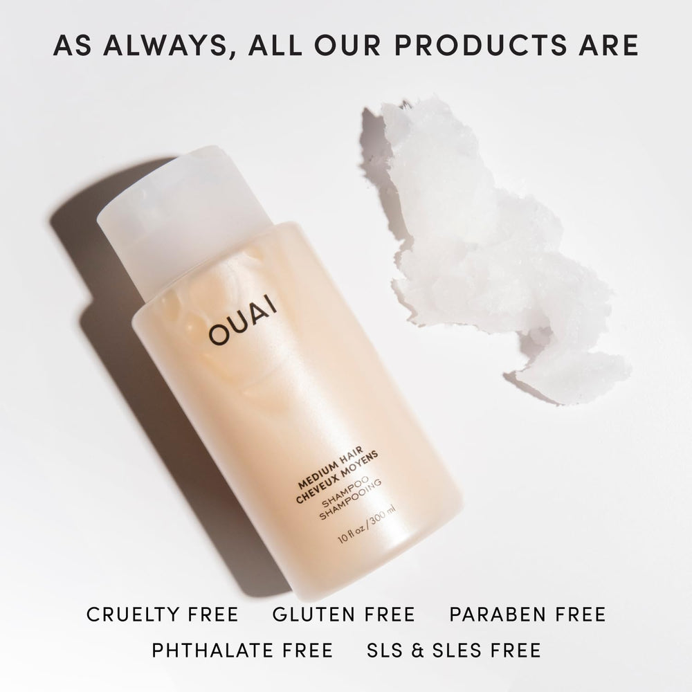 OUAI Medium Shampoo – brillance satinée après lavage.