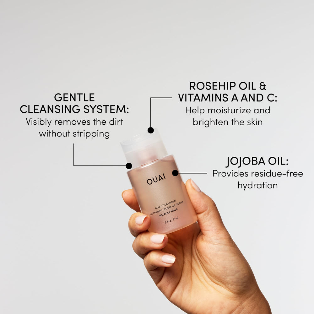 OUAI Melrose Place senteur rose-bergamot-lychee, ambiance florale