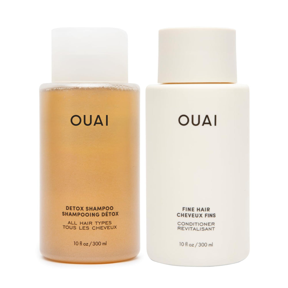 Shampooing Détox OUAI – bouteille clarifiante, élimine résidus et accumulation.