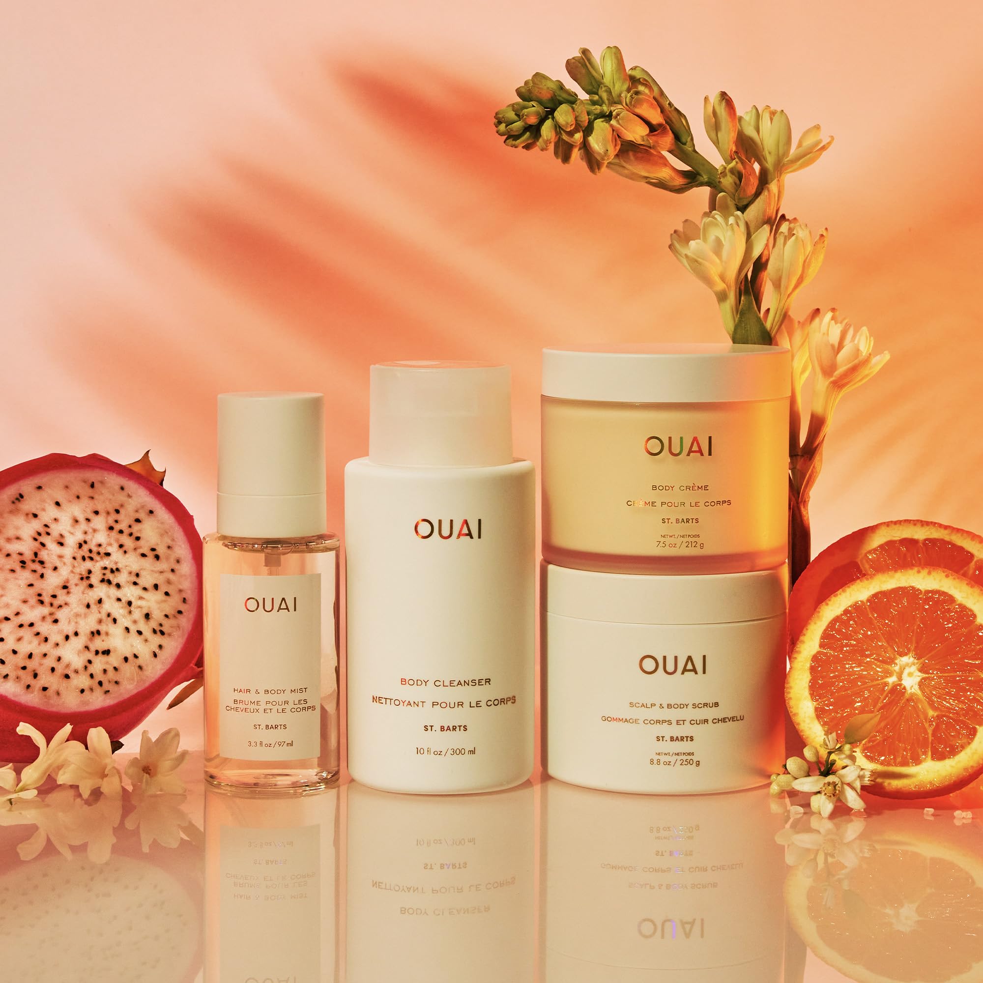 Présentoir élégant pour offrir OUAI St. Barts, cadeau prêt à offrir.