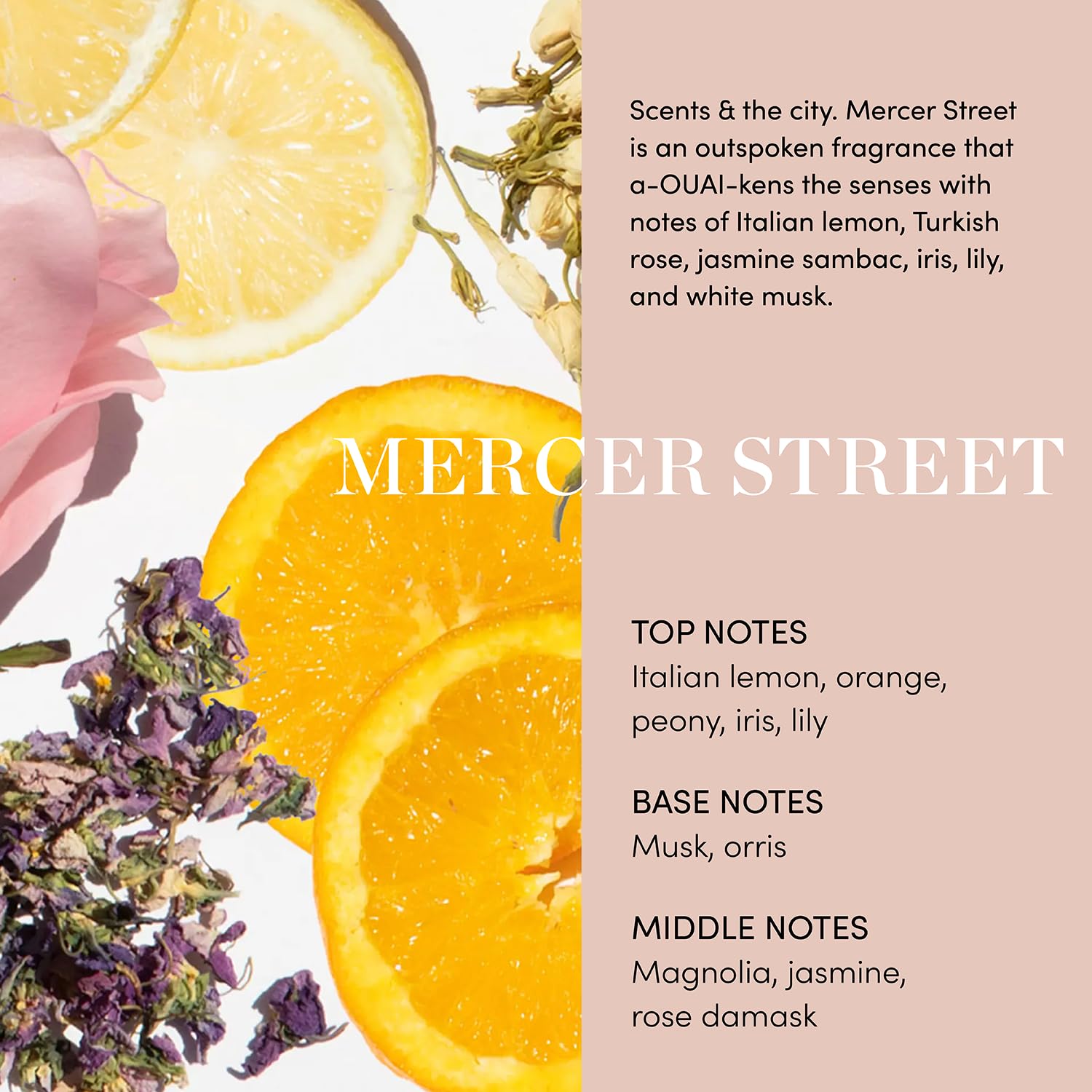 OUAI expérience sensorielle: mousse légère et parfum discret.