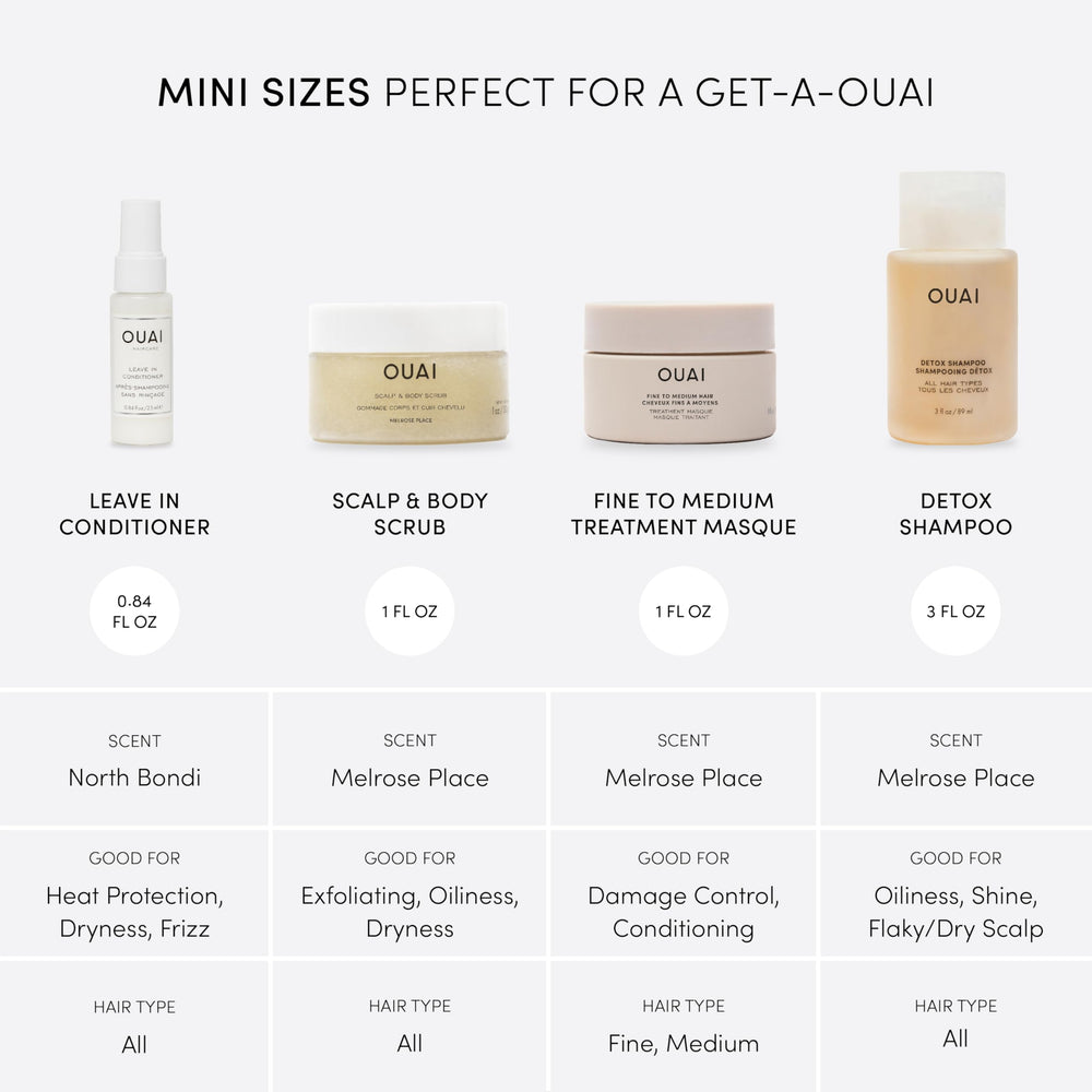 OUAI coffret voyage shampooing detox, élimine résidus et impurities