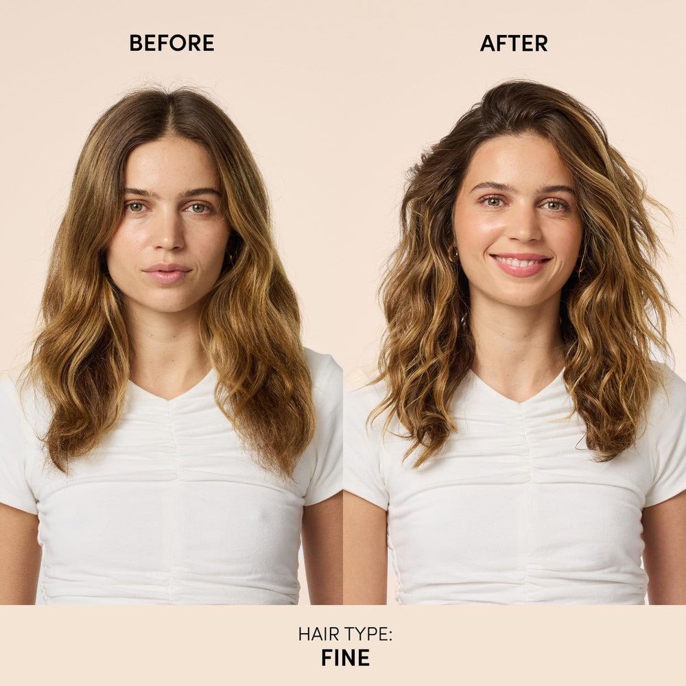 Cheveux ondulés plage avec OUAI Wave Spray